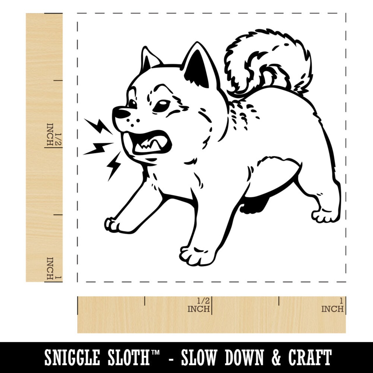 Shiba Inu Puppy Dog Barking Self-Inking Rubber Stamp Ink Stamper